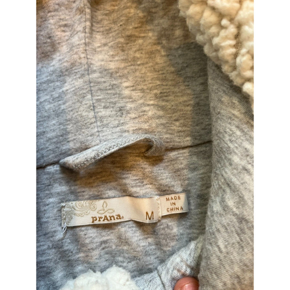 Prana Permafrost Half Zip Sherpa Hoodie Sweater Pocket Pullover Sherpa Cream M - Picture 3 of 11